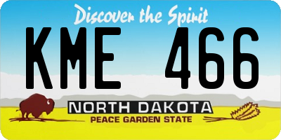 ND license plate KME466