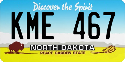 ND license plate KME467