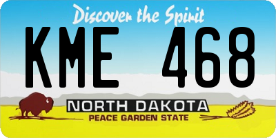 ND license plate KME468