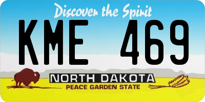 ND license plate KME469