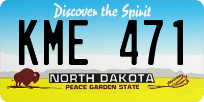 ND license plate KME471