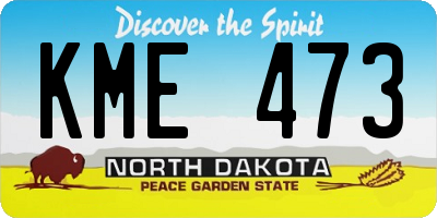ND license plate KME473