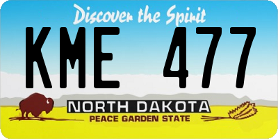 ND license plate KME477