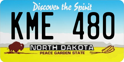 ND license plate KME480