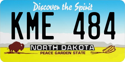 ND license plate KME484
