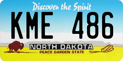 ND license plate KME486