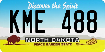 ND license plate KME488