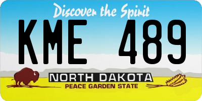 ND license plate KME489