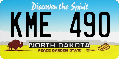 ND license plate KME490