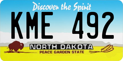 ND license plate KME492