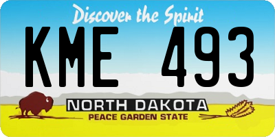 ND license plate KME493