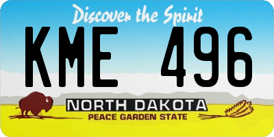 ND license plate KME496