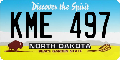 ND license plate KME497