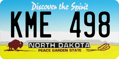 ND license plate KME498