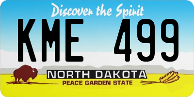 ND license plate KME499