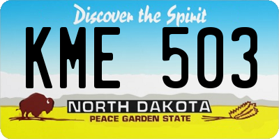 ND license plate KME503
