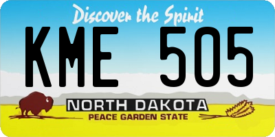 ND license plate KME505