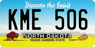 ND license plate KME506