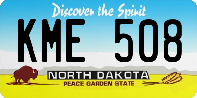 ND license plate KME508
