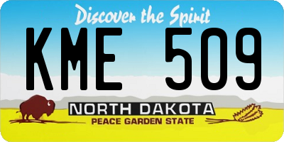 ND license plate KME509