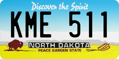ND license plate KME511