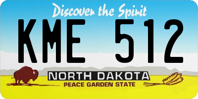ND license plate KME512