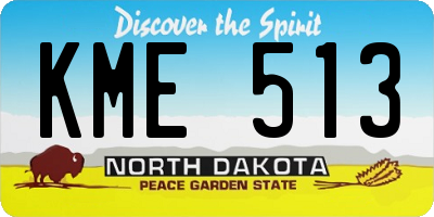 ND license plate KME513