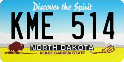 ND license plate KME514