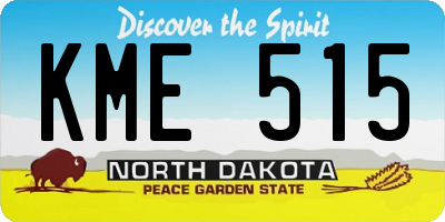 ND license plate KME515