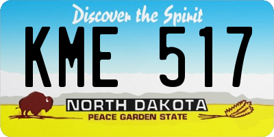 ND license plate KME517