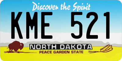 ND license plate KME521