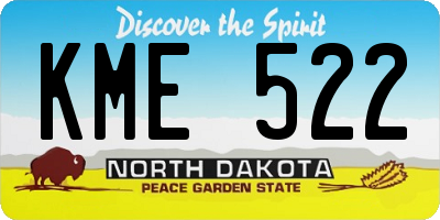 ND license plate KME522