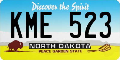 ND license plate KME523