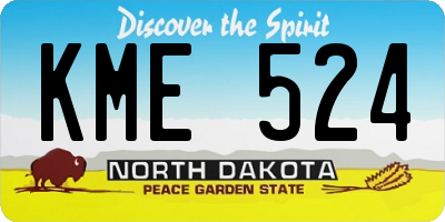ND license plate KME524