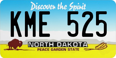 ND license plate KME525