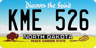 ND license plate KME526