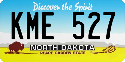 ND license plate KME527