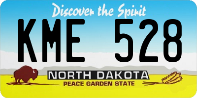 ND license plate KME528