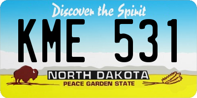 ND license plate KME531