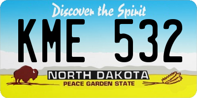 ND license plate KME532