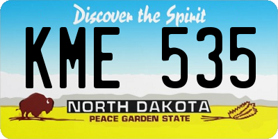 ND license plate KME535