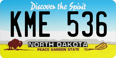 ND license plate KME536