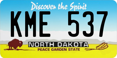 ND license plate KME537