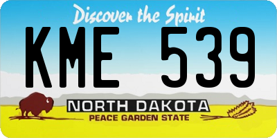 ND license plate KME539