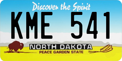 ND license plate KME541