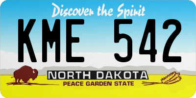 ND license plate KME542