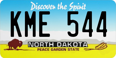 ND license plate KME544