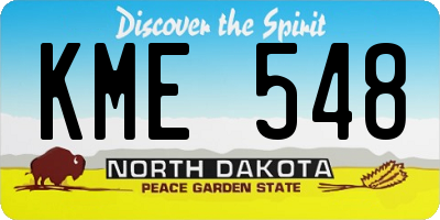 ND license plate KME548