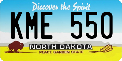 ND license plate KME550