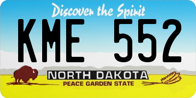 ND license plate KME552